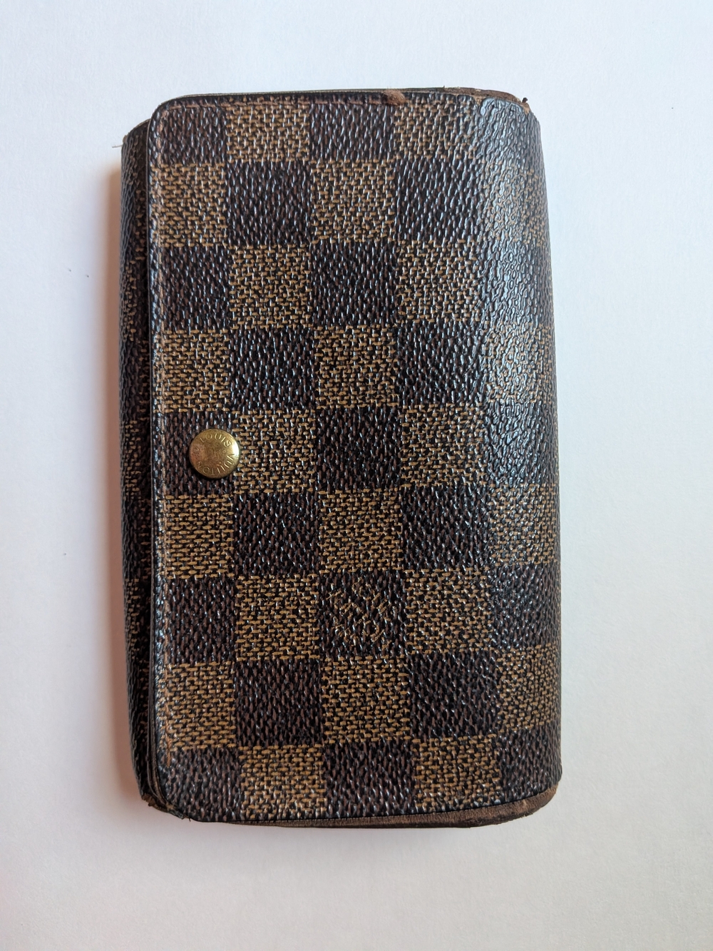 Louis Vuitton Damier Ebene Brown Snap Wallet
